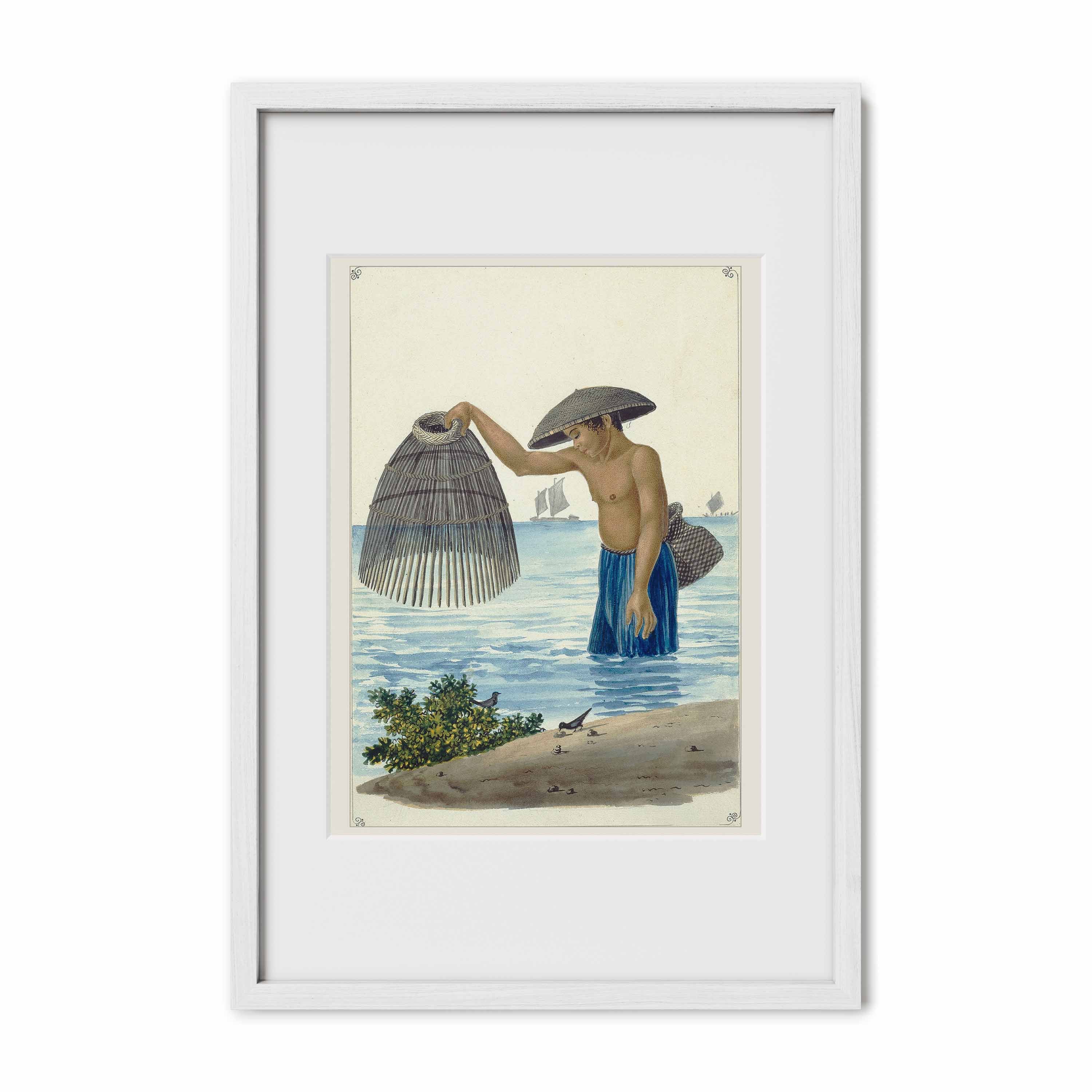 Indio pescador con el Salacab o Nasang, 1847 by José Honorato Lozano