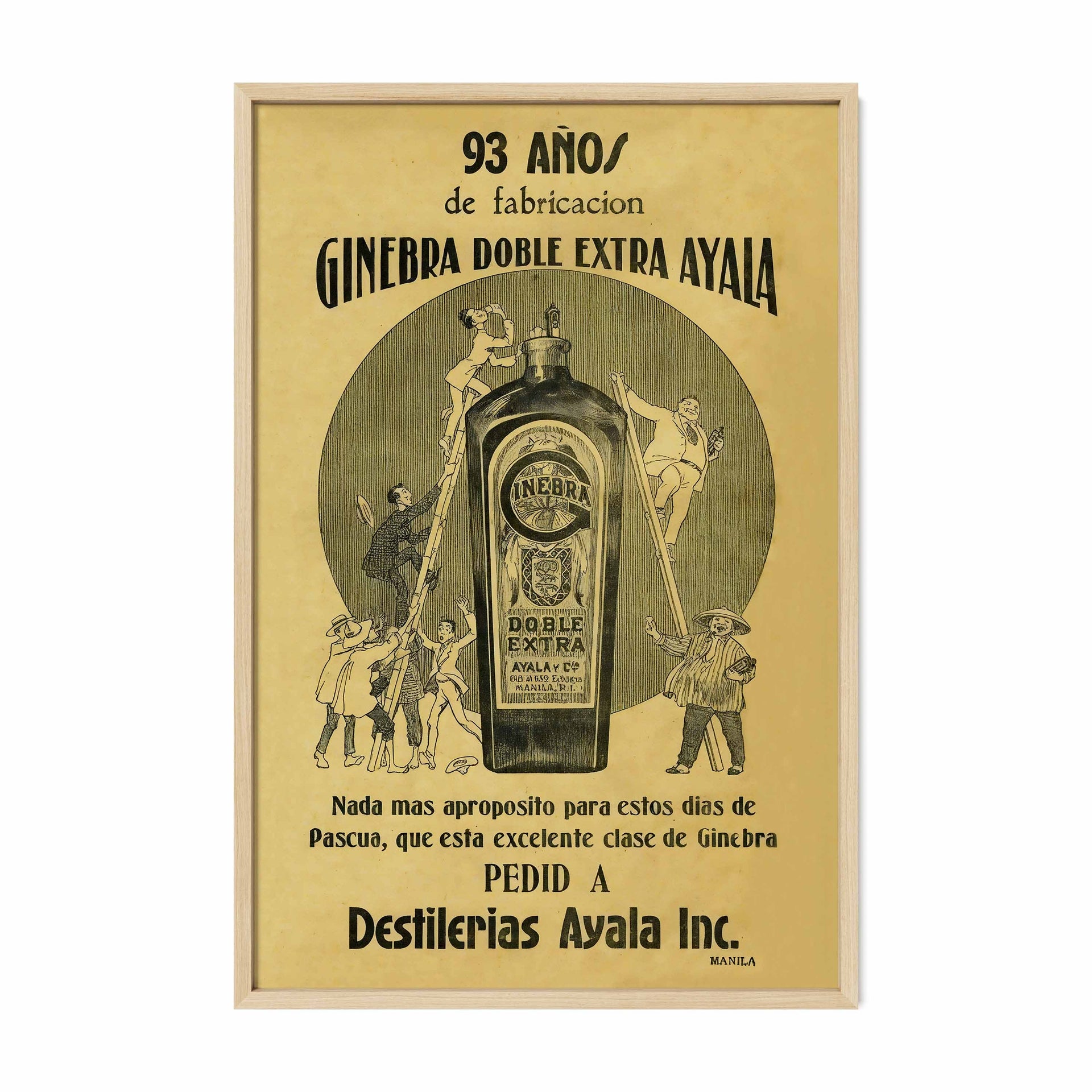 Ginebra Doble Extra Ayala - Philippine Vintage Poster