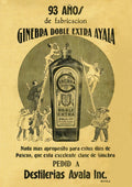 Ginebra Doble Extra Ayala - Philippine Vintage Poster