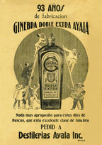 Ginebra Doble Extra Ayala - Philippine Vintage Poster