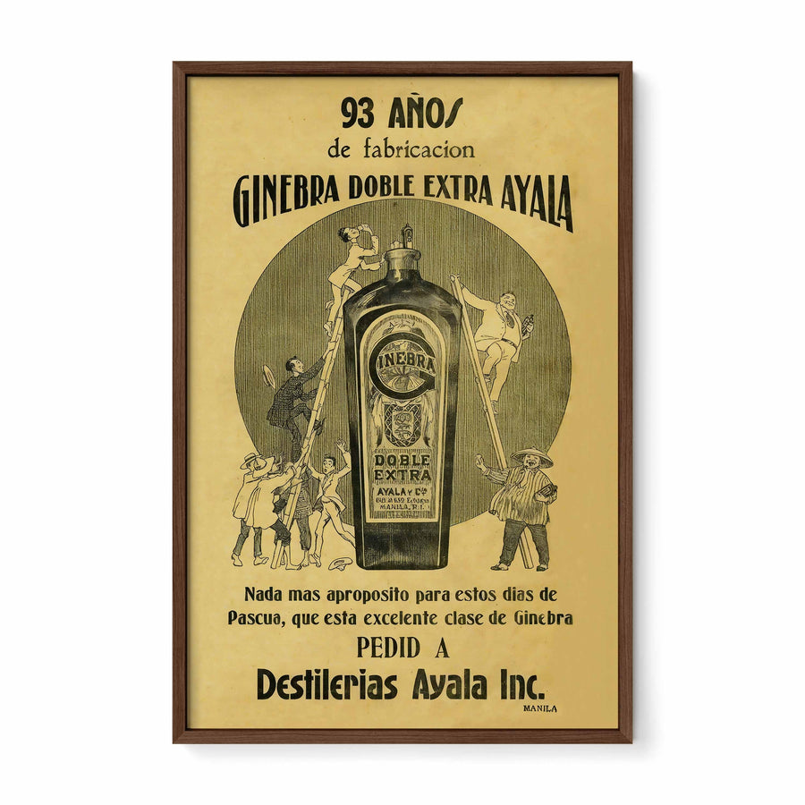Ginebra Doble Extra Ayala - Philippine Vintage Poster