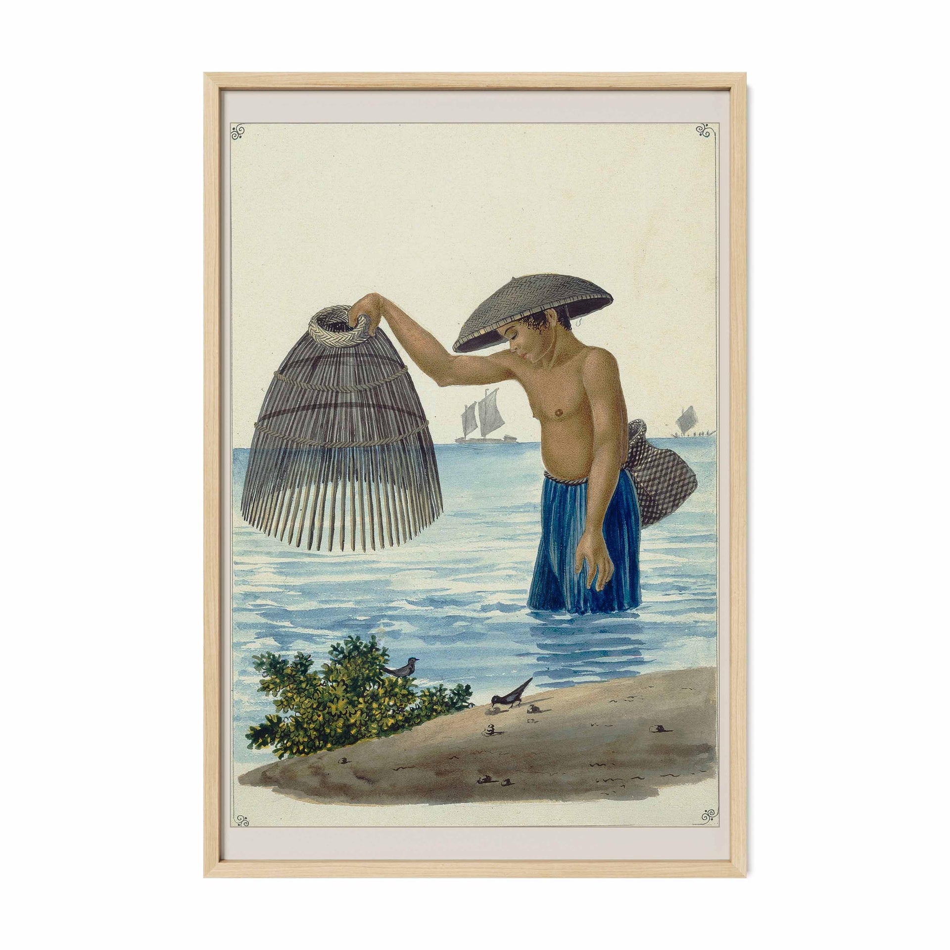 Indio pescador con el Salacab o Nasang, 1847 by José Honorato Lozano