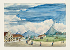 Vista del volcán de Albay y de la iglesia de Oas, 1847 by José Honorato Lozano