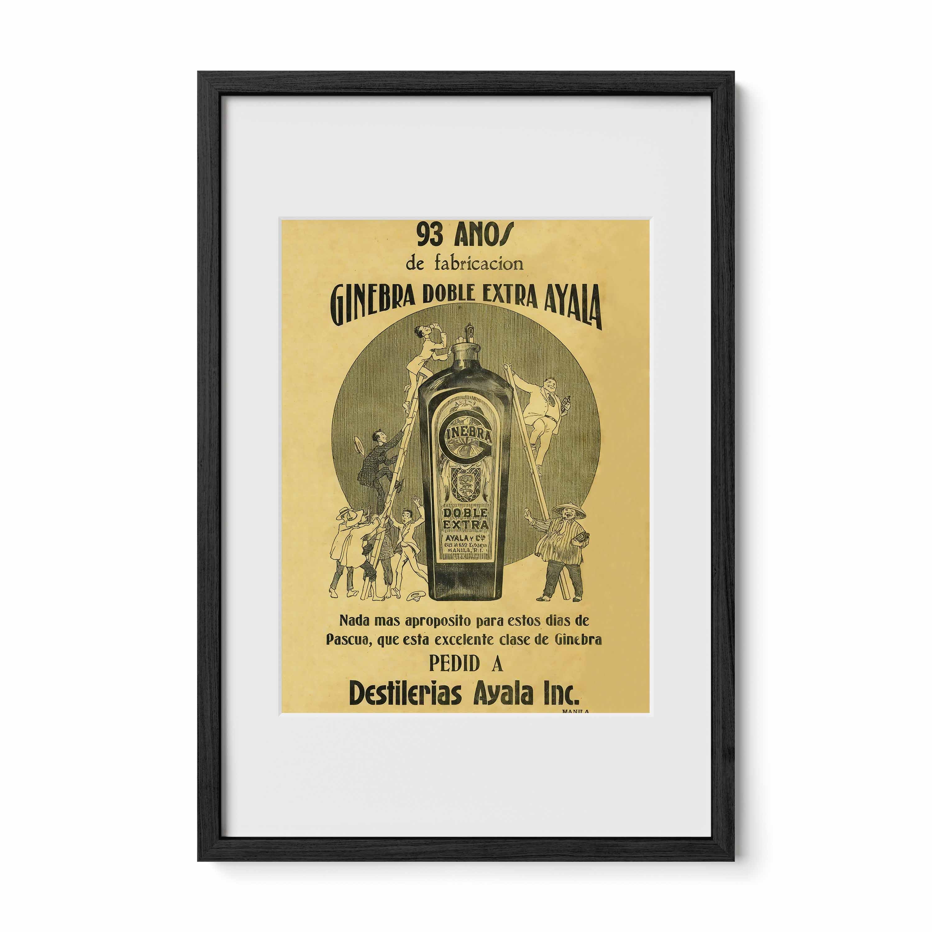 Ginebra Doble Extra Ayala - Philippine Vintage Poster