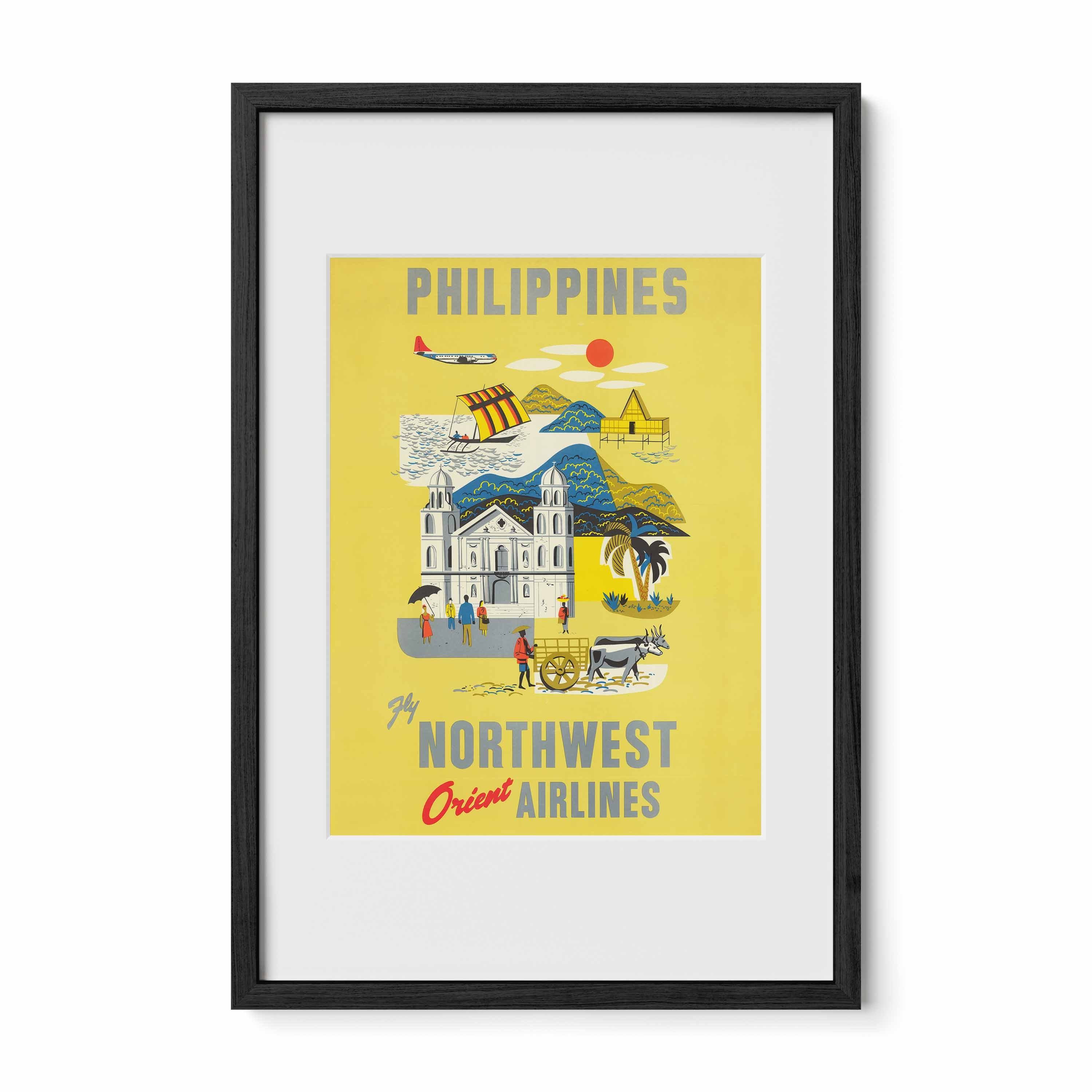 Philippines Northwest Orient Airlines - Philippines vintage poster
