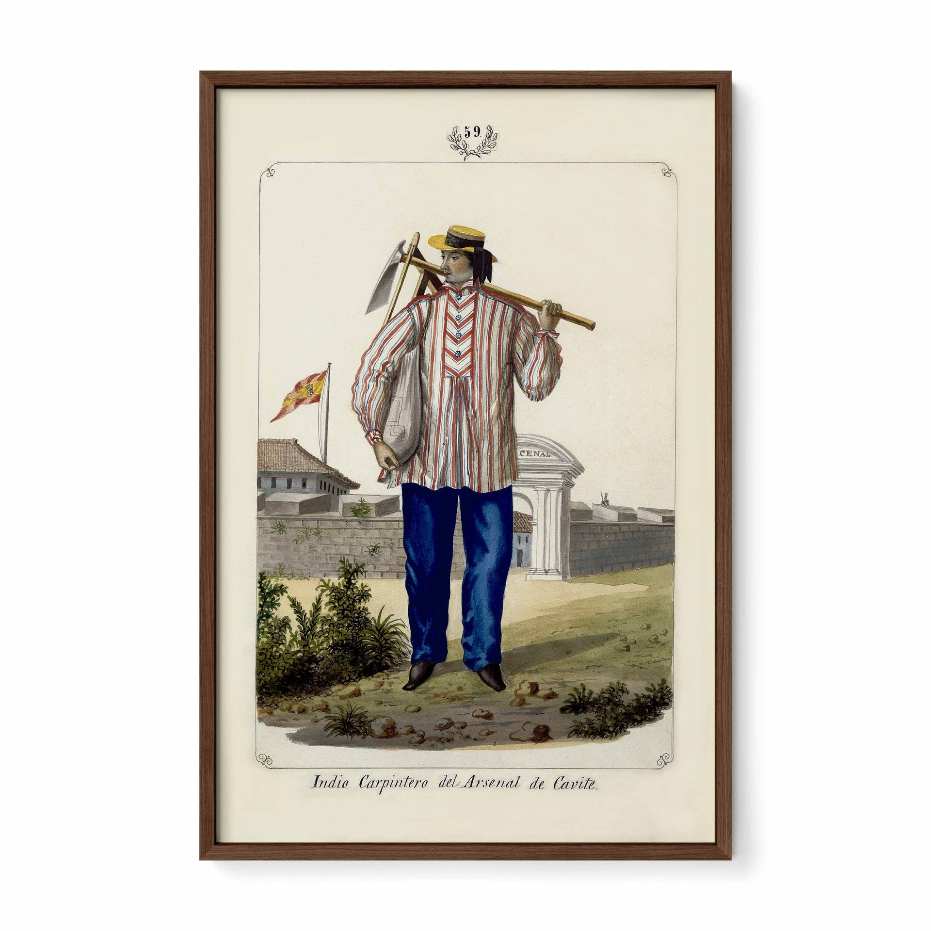 Indio Carpintero del Arsenal de Cavite, 1847 by José Honorato Lozano