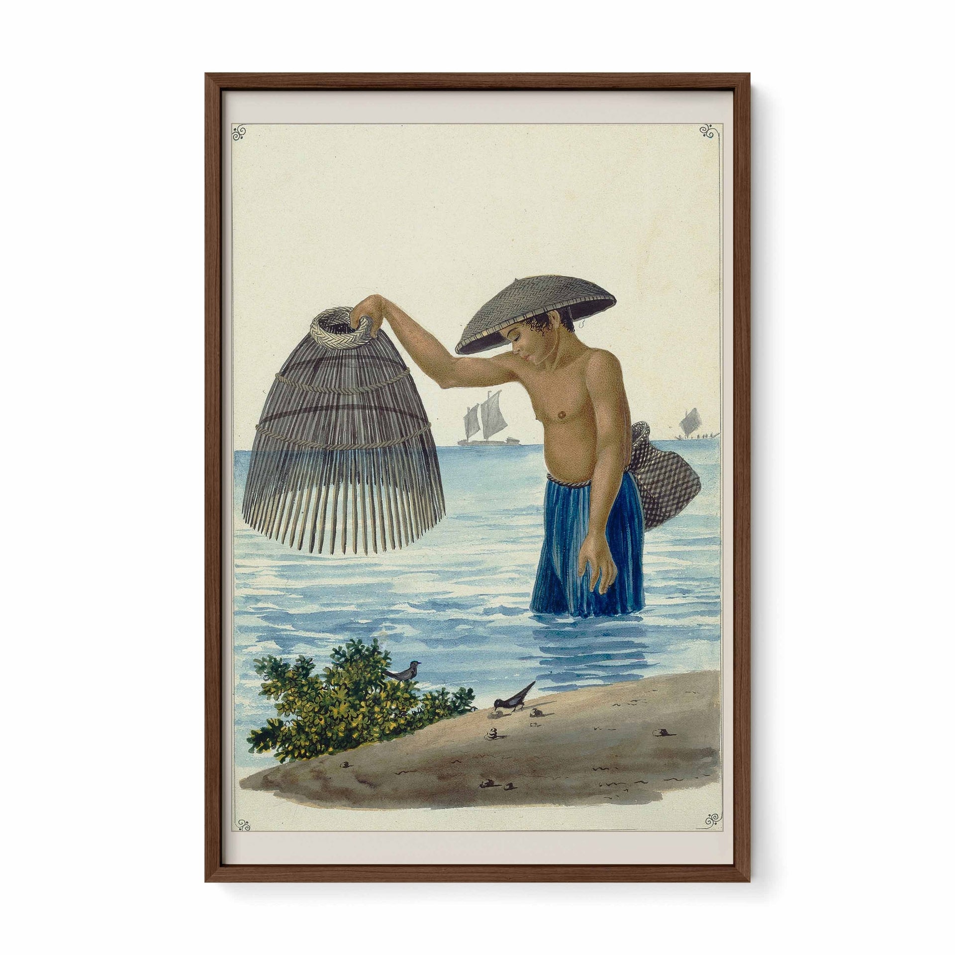 Indio pescador con el Salacab o Nasang, 1847 by José Honorato Lozano