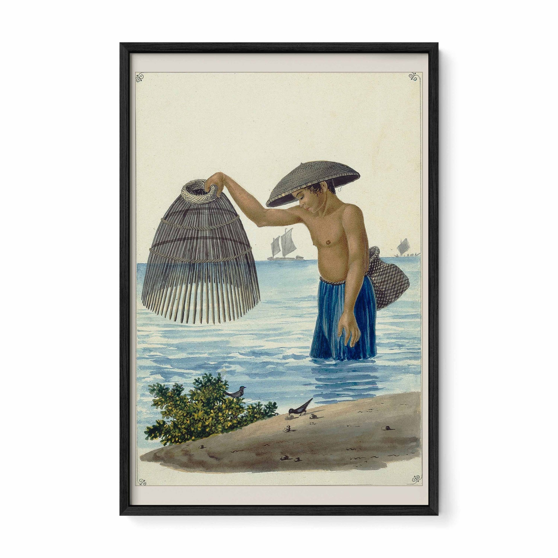Indio pescador con el Salacab o Nasang, 1847 by José Honorato Lozano