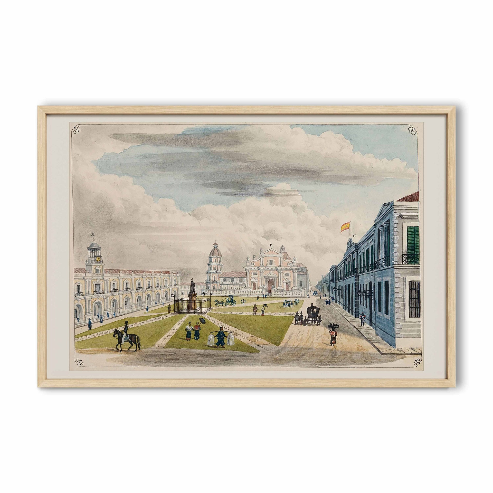 Plaza Mayor de Manila, 1847 by José Honorato Lozano