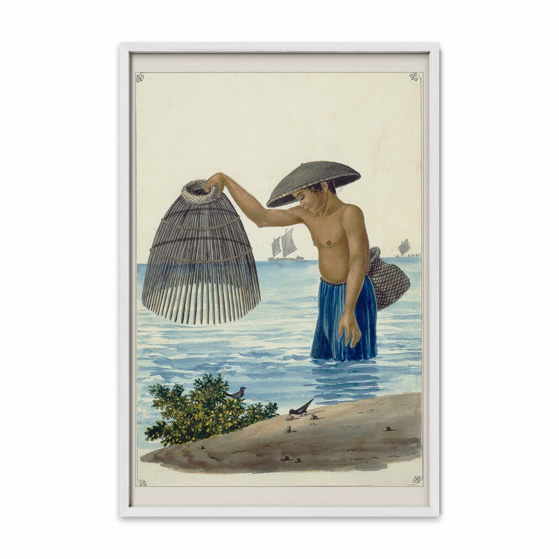 Indio pescador con el Salacab o Nasang, 1847 by José Honorato Lozano