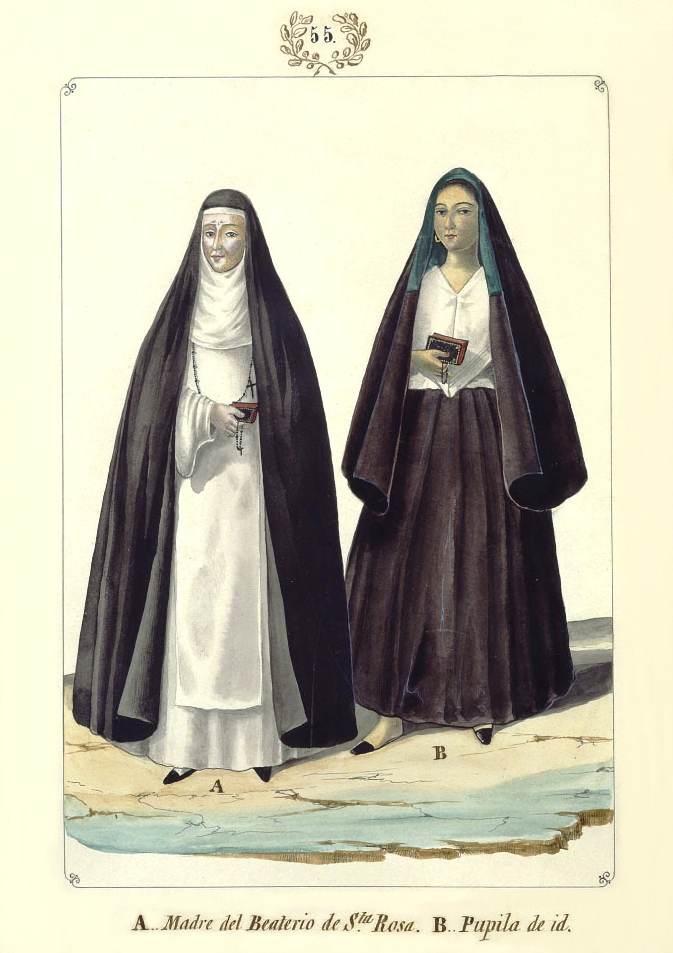 Madre del Beaterio de Santa Rosa y una Pupila by Jose Honorato Lozano