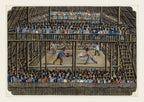 Interior de la gallera, 1847 by José Honorato Lozano