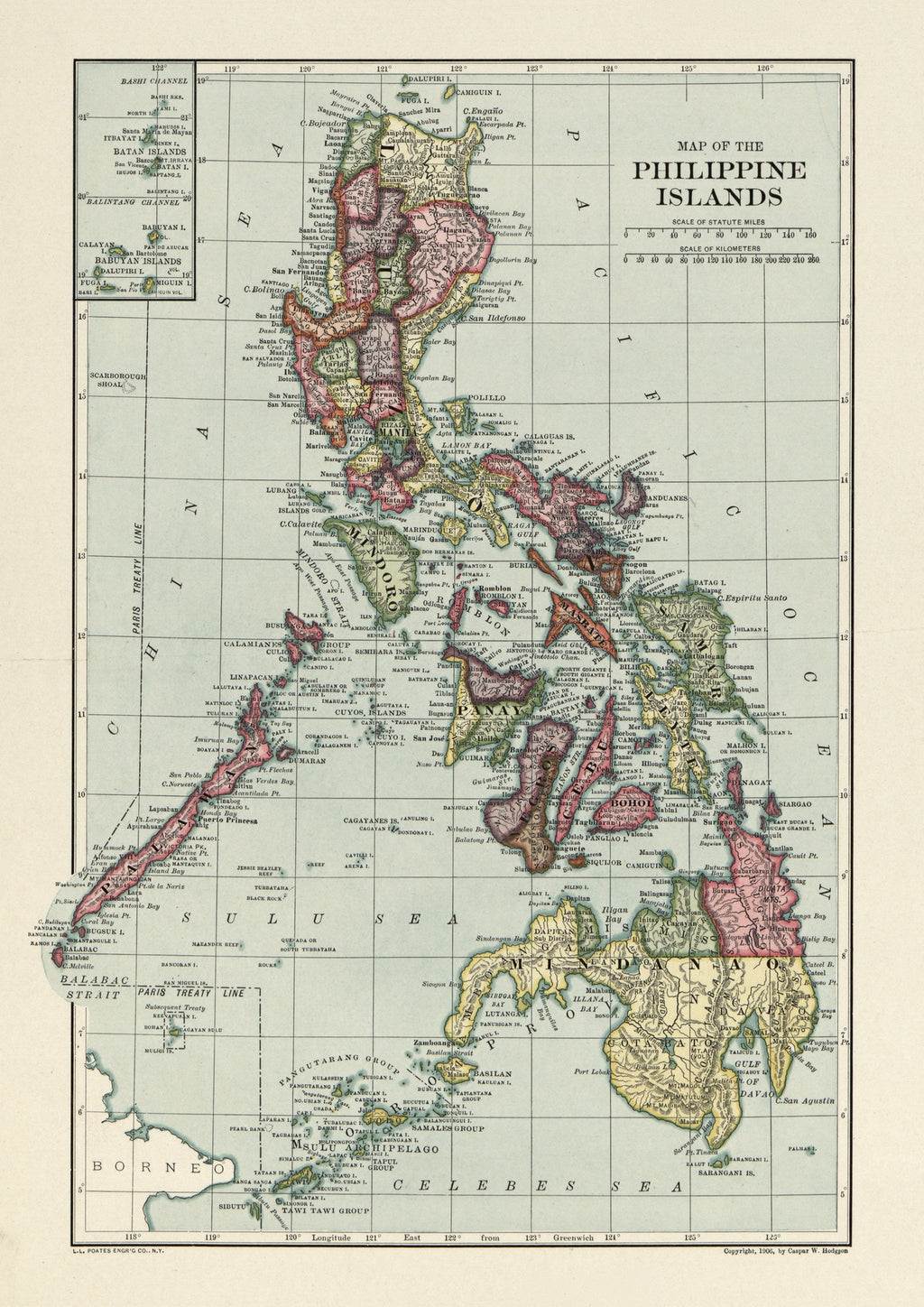 The Philippines Island Map - 1906