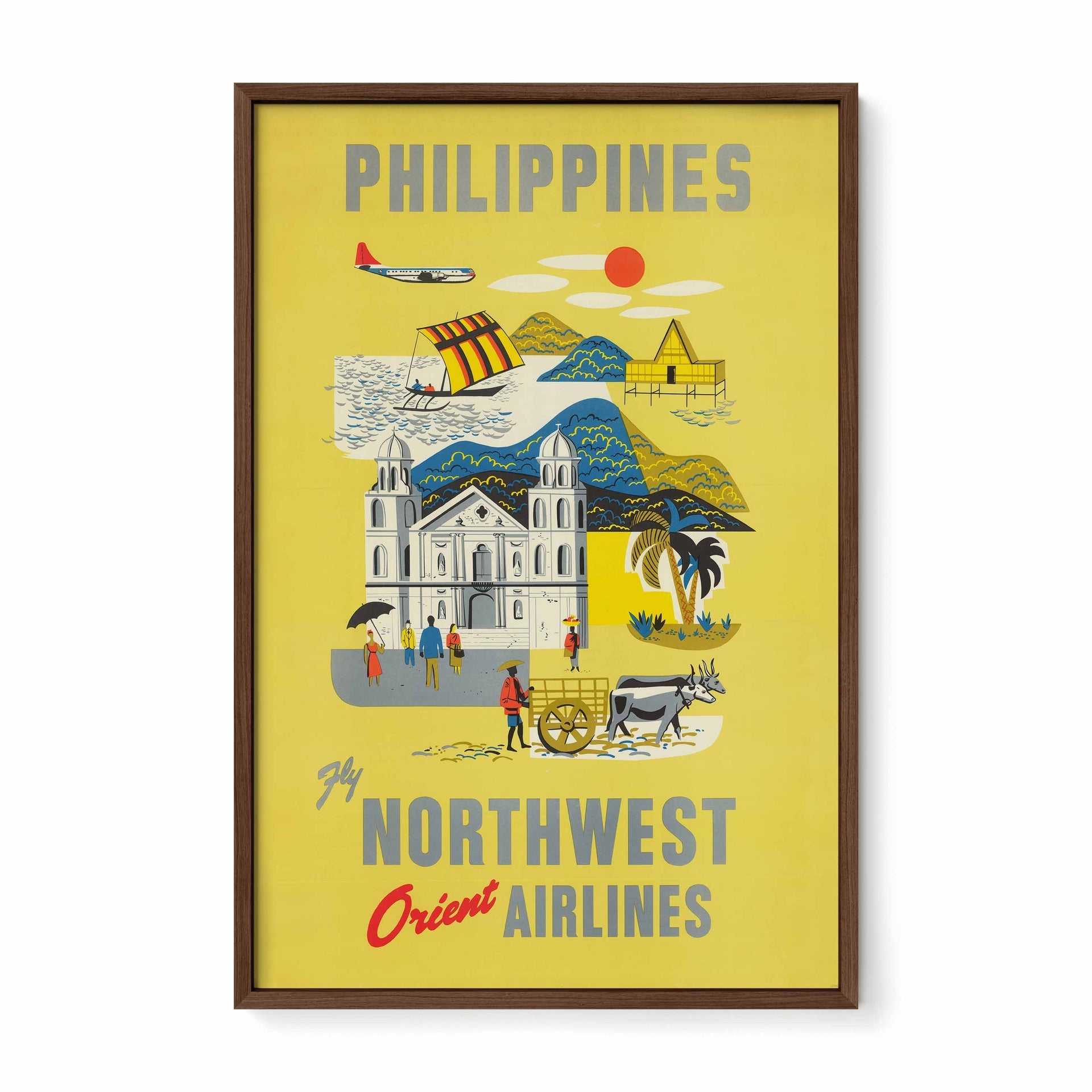 Philippines Northwest Orient Airlines - Philippines vintage poster