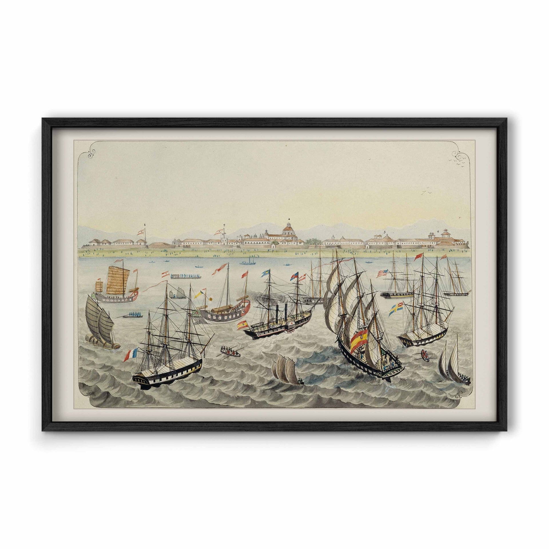 Vista de Manila desde la bahía, 1847 by José Honorato Lozano