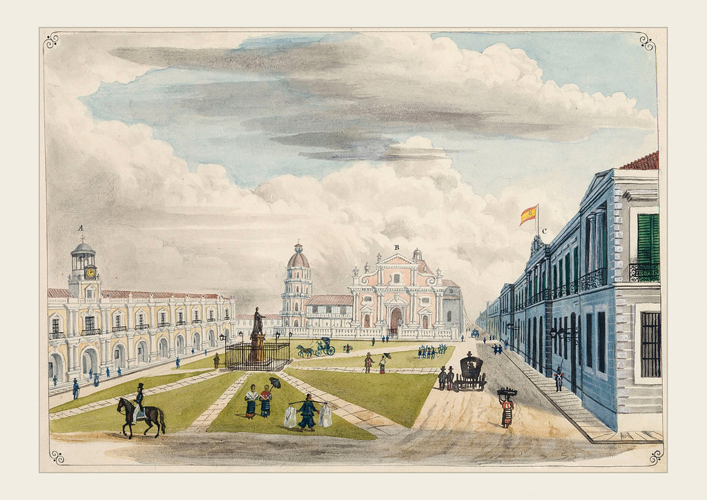 Plaza Mayor de Manila, 1847 by José Honorato Lozano