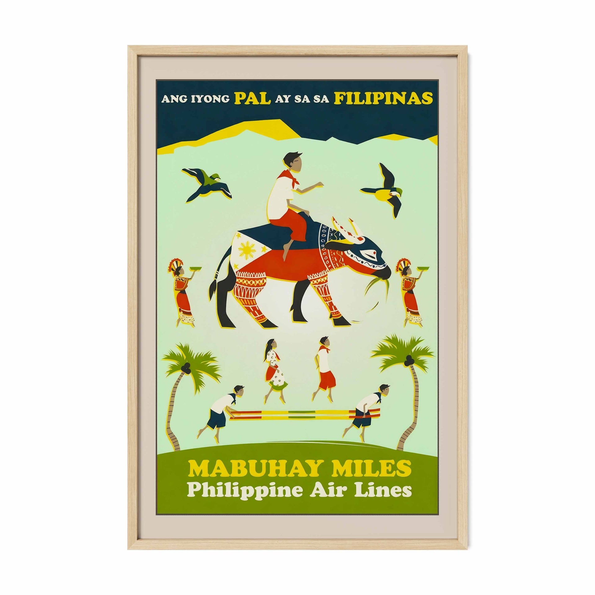 Mabuhay Miles Philippine Air Lines - Philippine Vintage Travel Poster