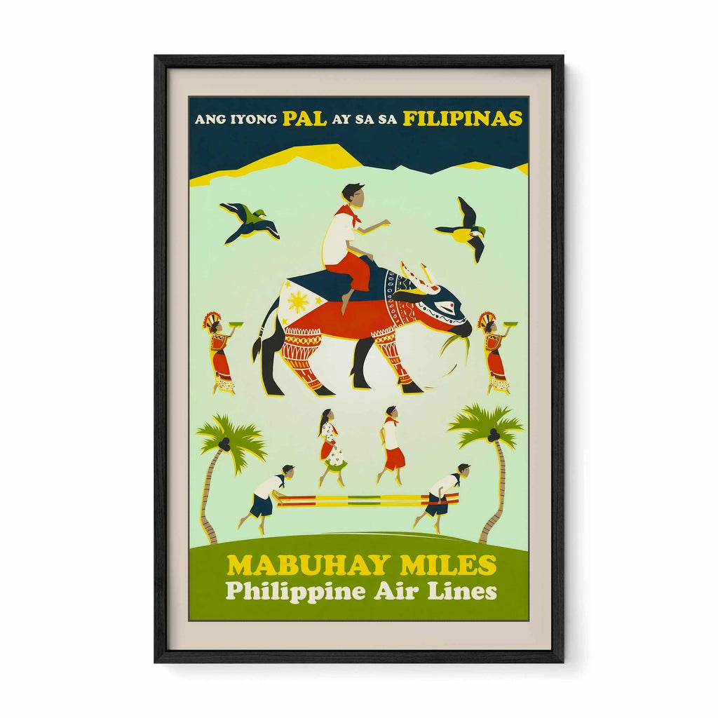 Mabuhay Miles Philippine Air Lines - Philippine Vintage Travel Poster