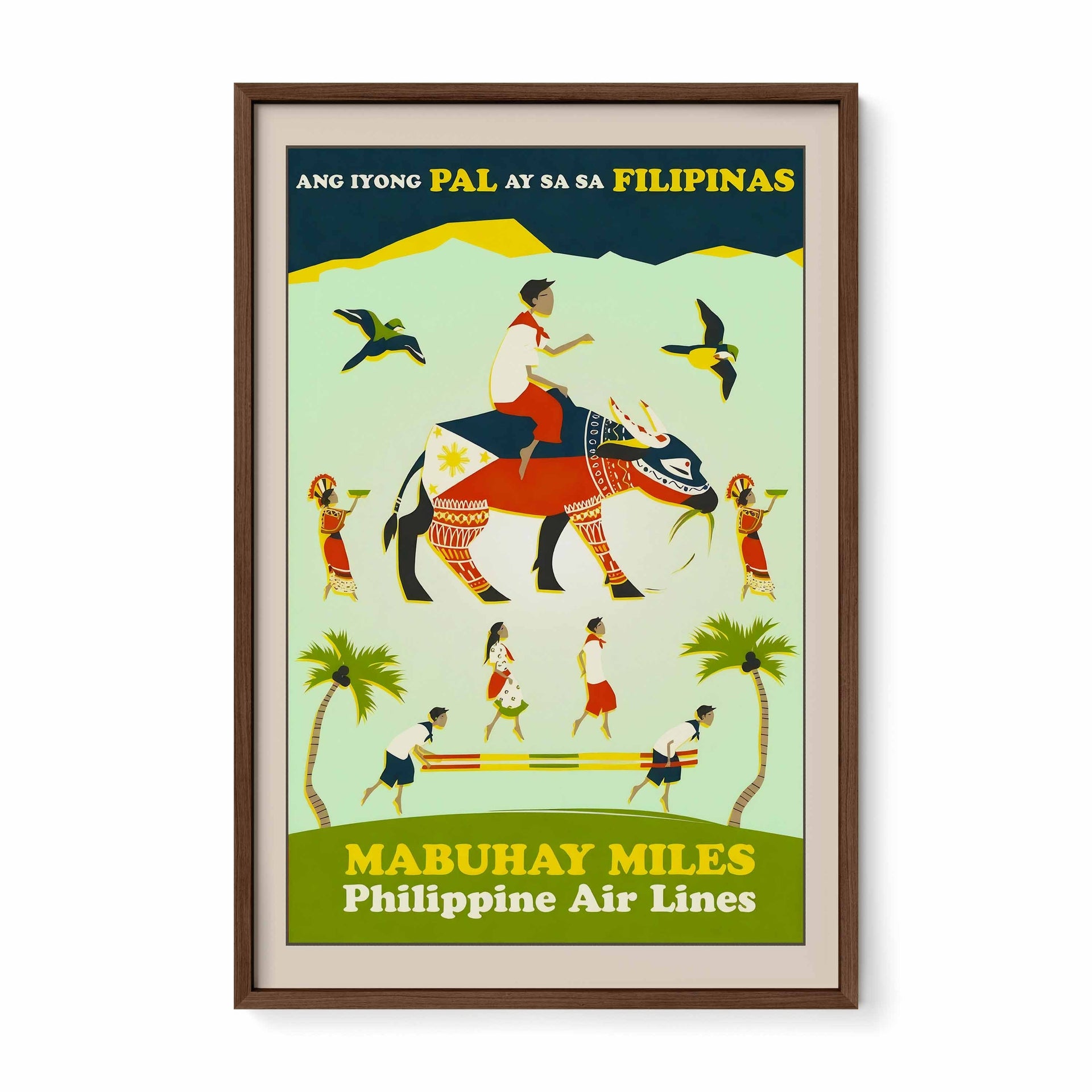 Mabuhay Miles Philippine Air Lines - Philippine Vintage Travel Poster
