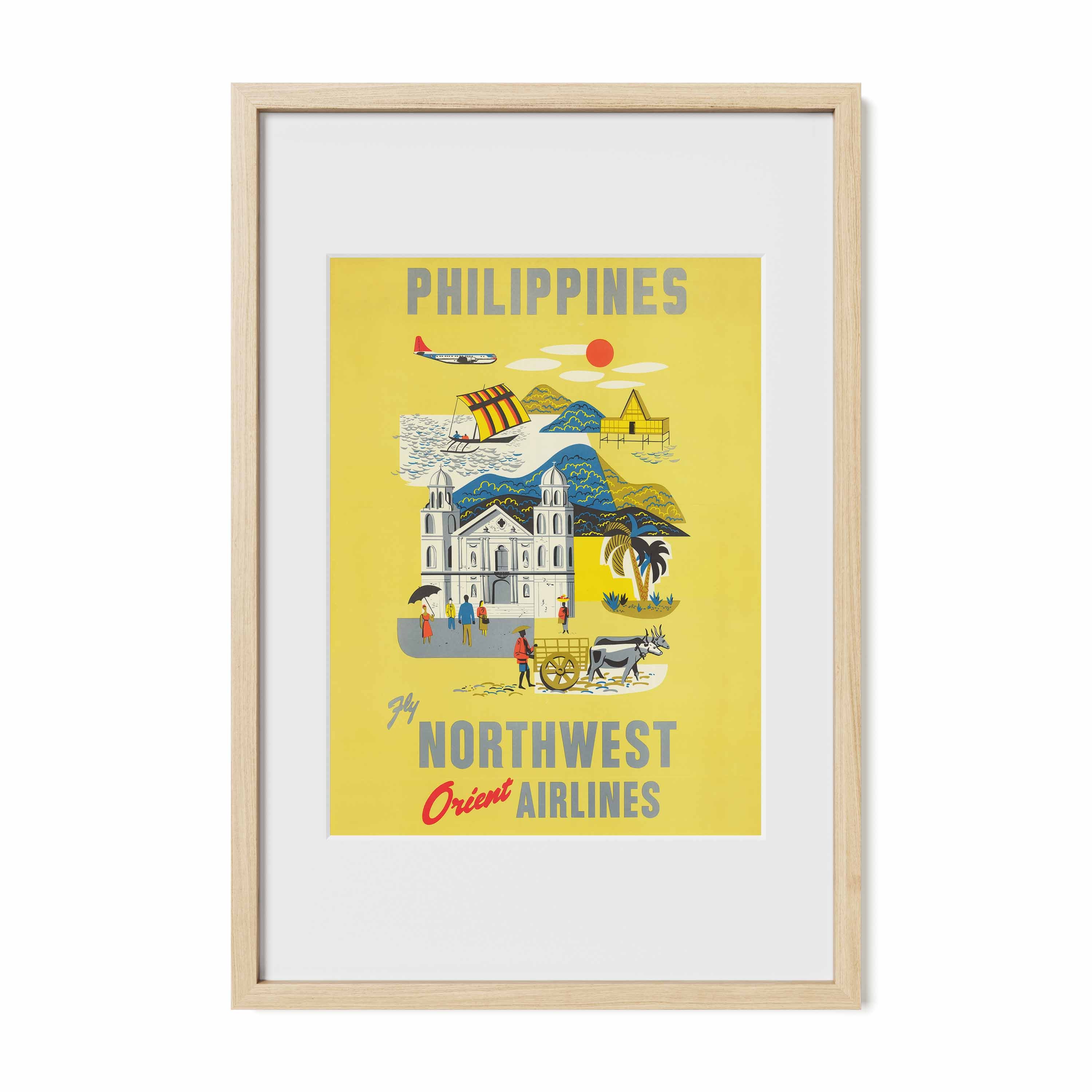 Philippines Northwest Orient Airlines - Philippines vintage poster