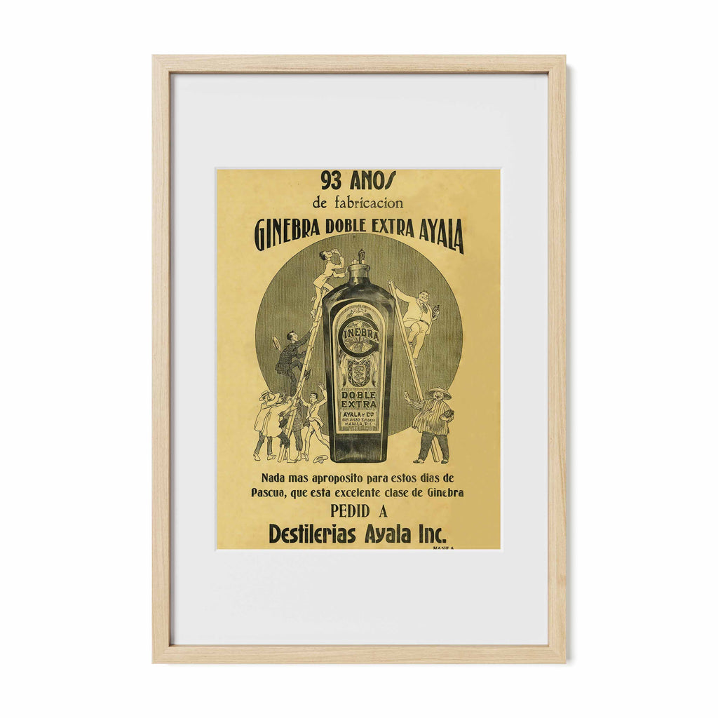 Ginebra Doble Extra Ayala - Philippine Vintage Poster
