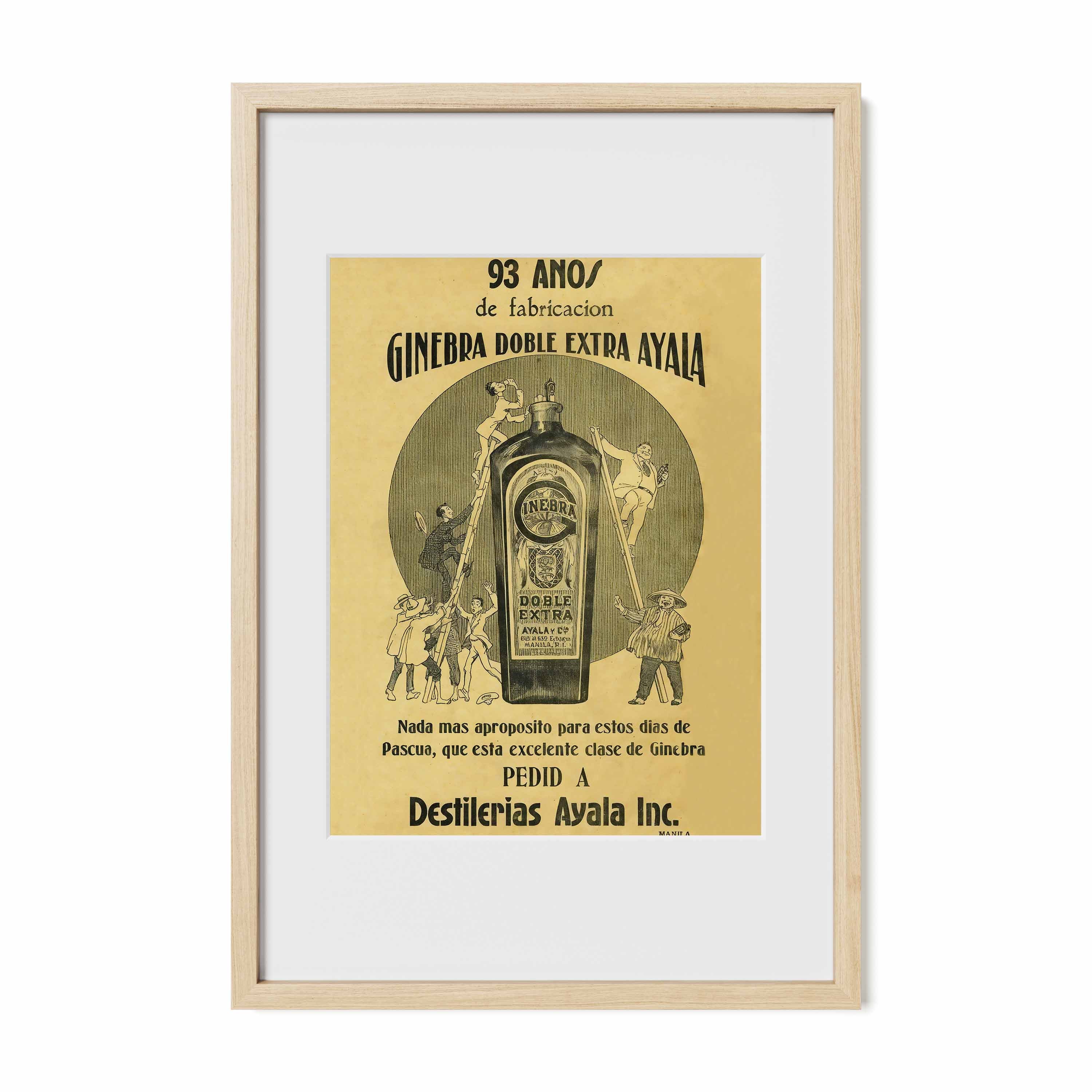 Ginebra Doble Extra Ayala - Philippine Vintage Poster