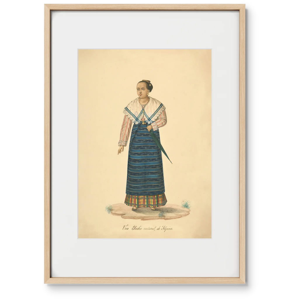 Una India Natural de Filipina - Natural Premium Oak frame, with mat