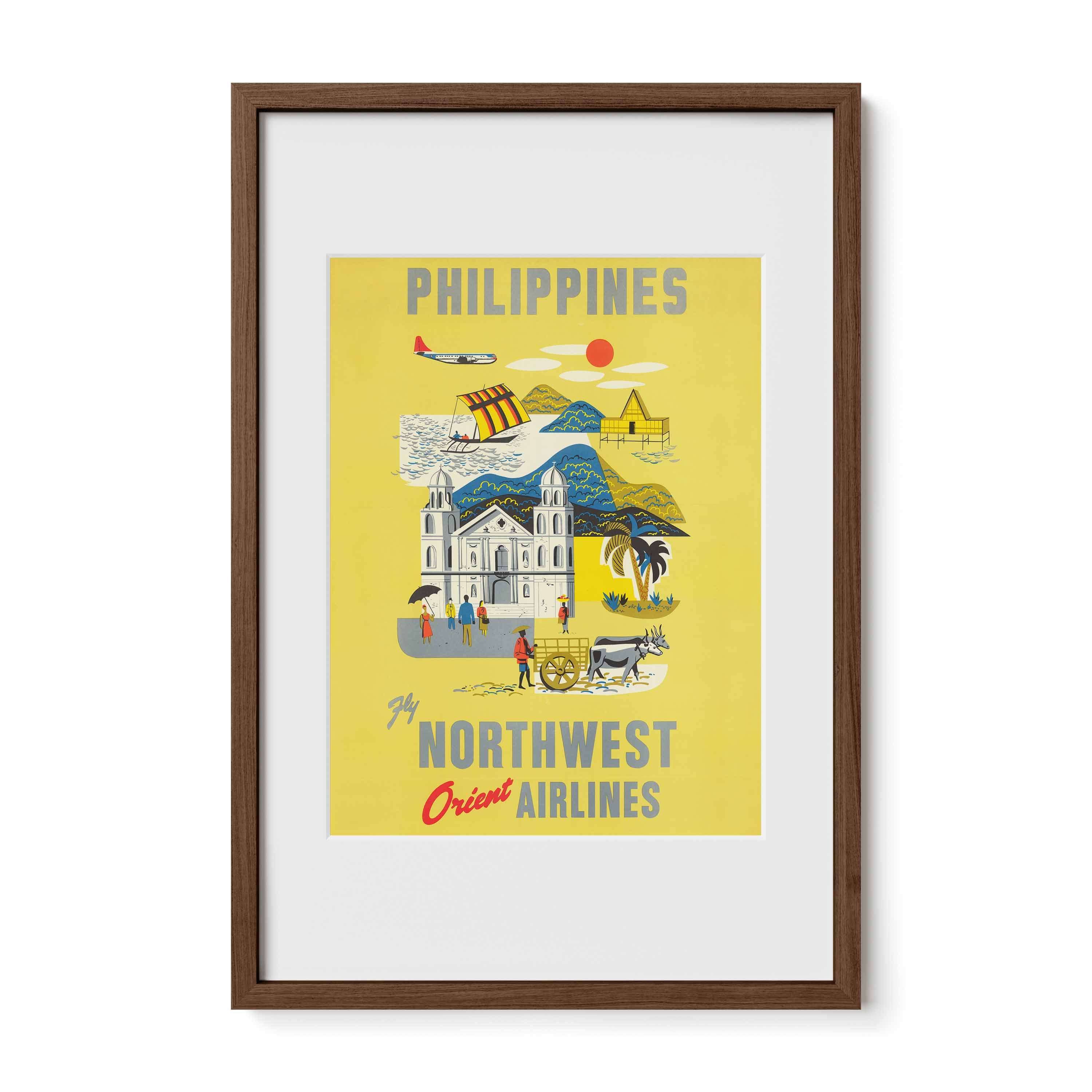 Philippines Northwest Orient Airlines - Philippines vintage poster