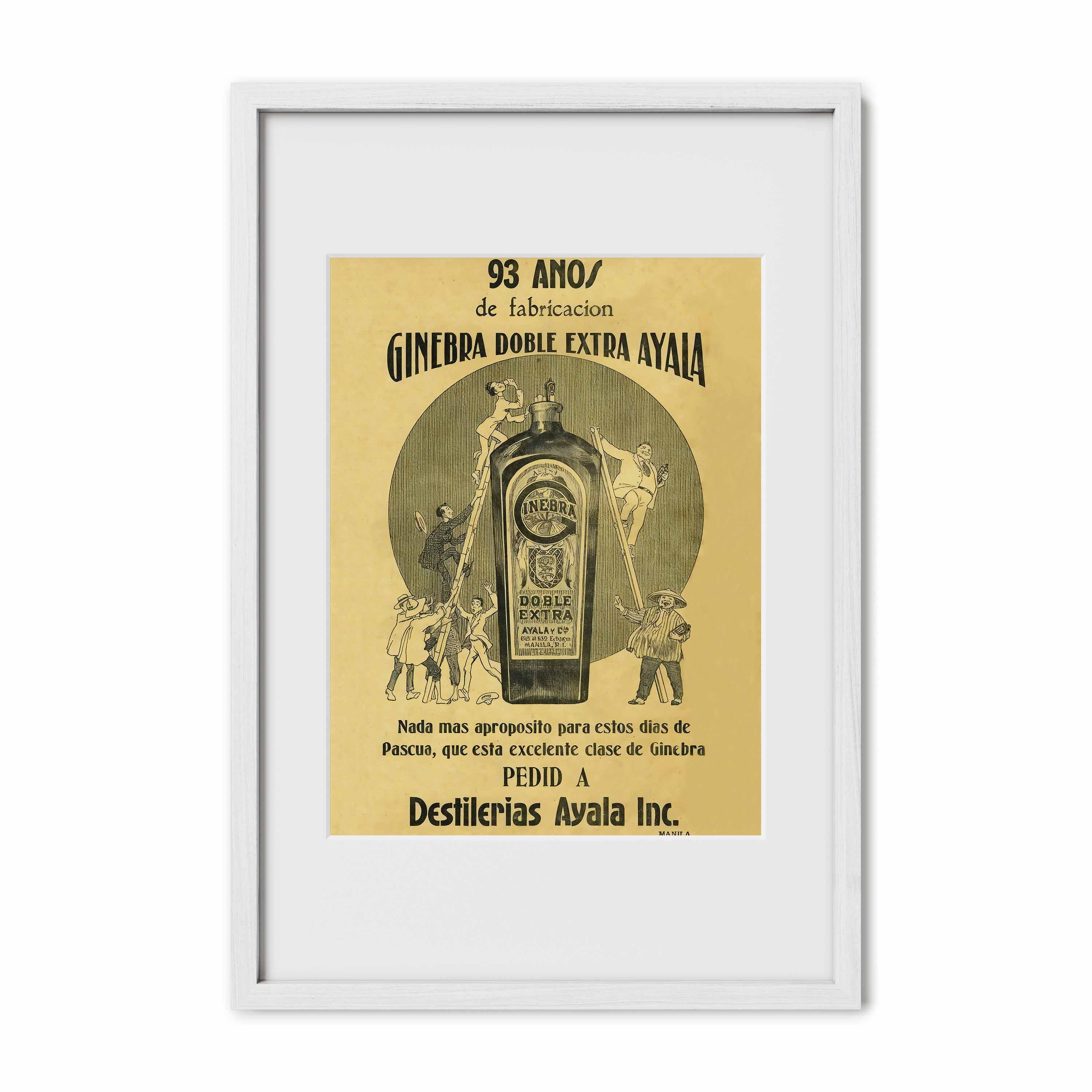 Ginebra Doble Extra Ayala - Philippine Vintage Poster