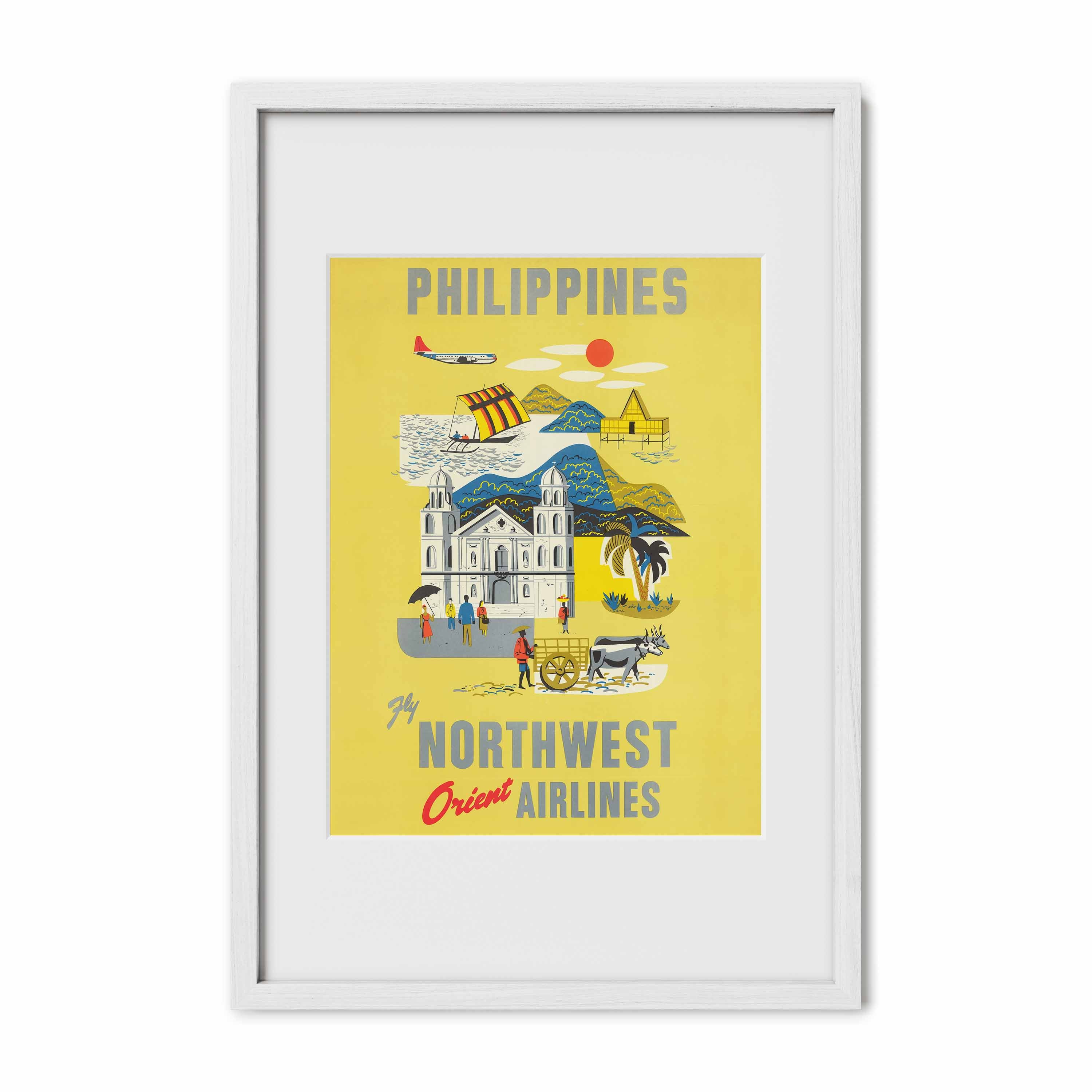 Philippines Northwest Orient Airlines - Philippines vintage poster